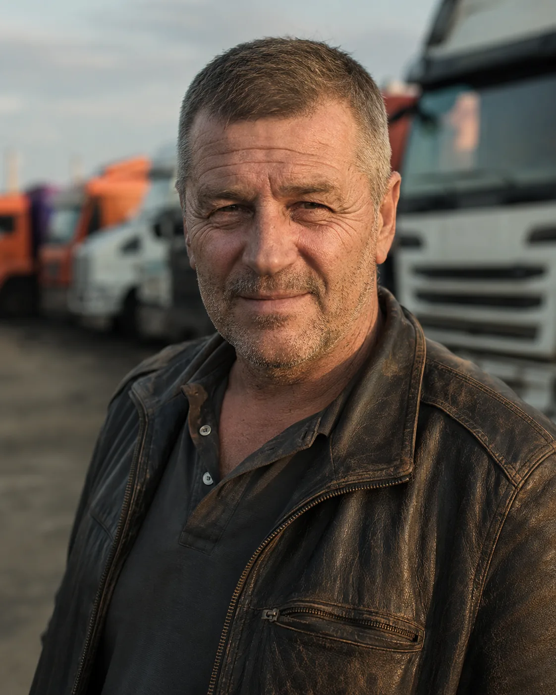 Алексей Петрович, 51 — портрет на фоне грузовика